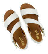 Otavi : Ladies Leather Sandal in White Cayak