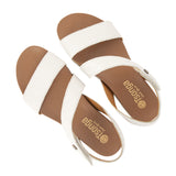 Otavi : Ladies Leather Sandal in White Cayak