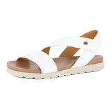 Otavi : Ladies Leather Sandal in White Cayak