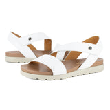 Otavi : Ladies Leather Sandal in White Cayak