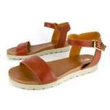 Shebelle : Ladies Leather Sandal in Suede Cayak