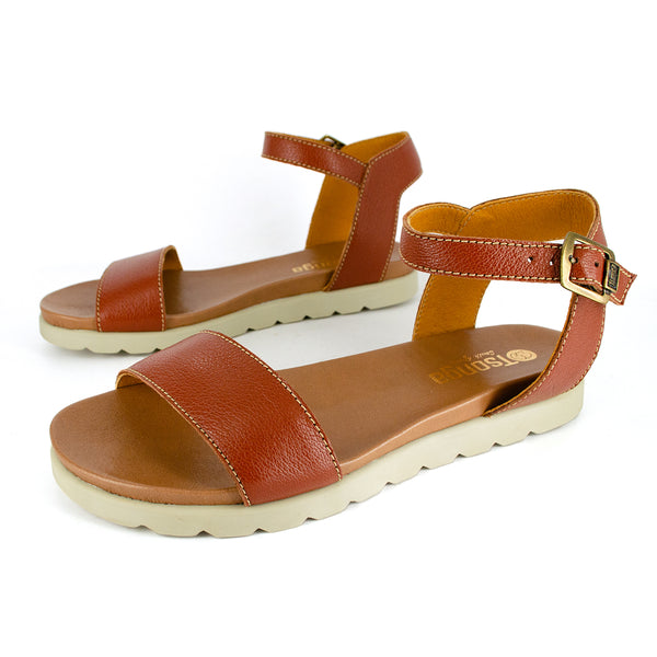 Shebelle : Ladies Leather Sandal in Suede Cayak