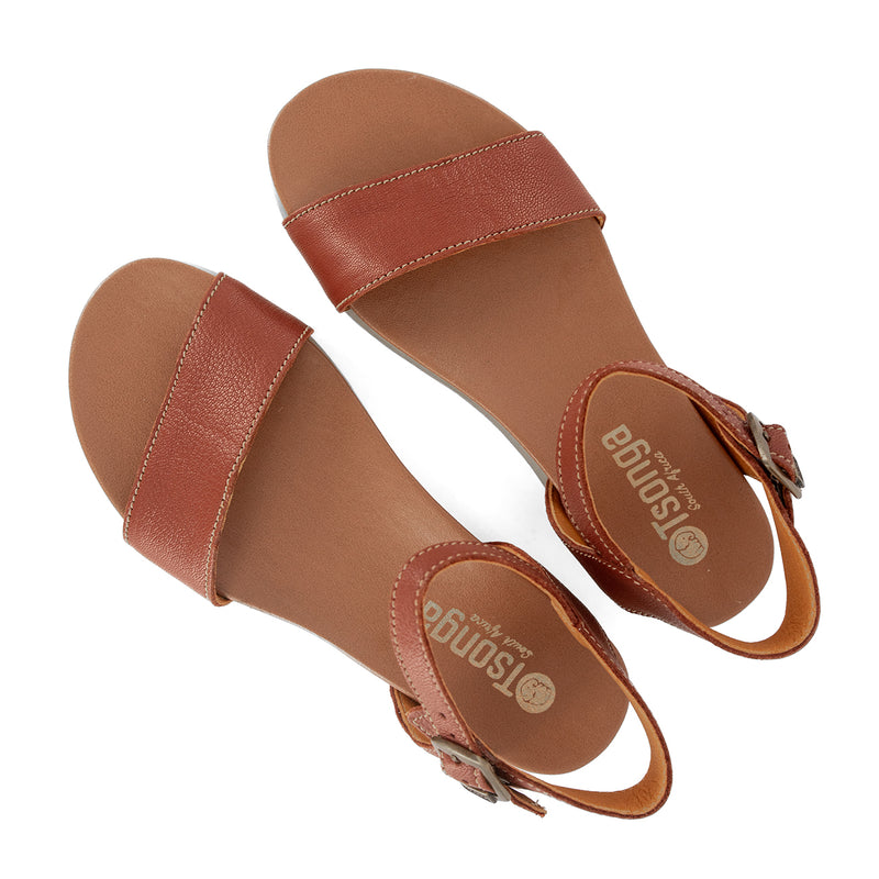 Shebelle : Ladies Leather Sandal in Suede Cayak