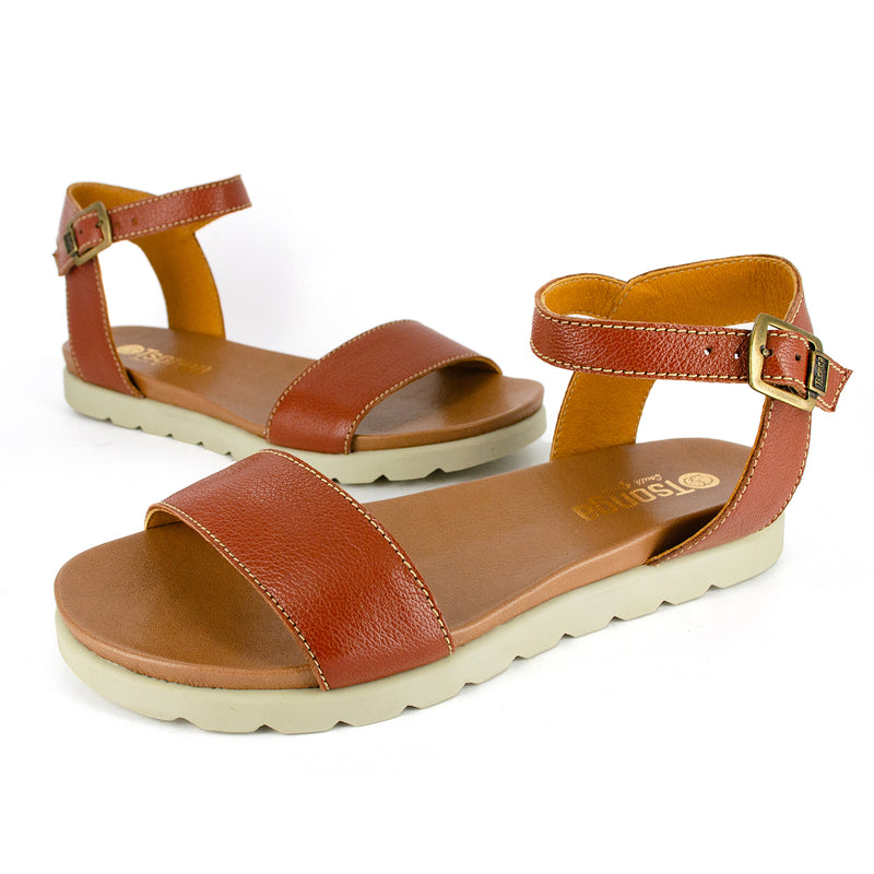 Shebelle : Ladies Leather Sandal in Suede Cayak