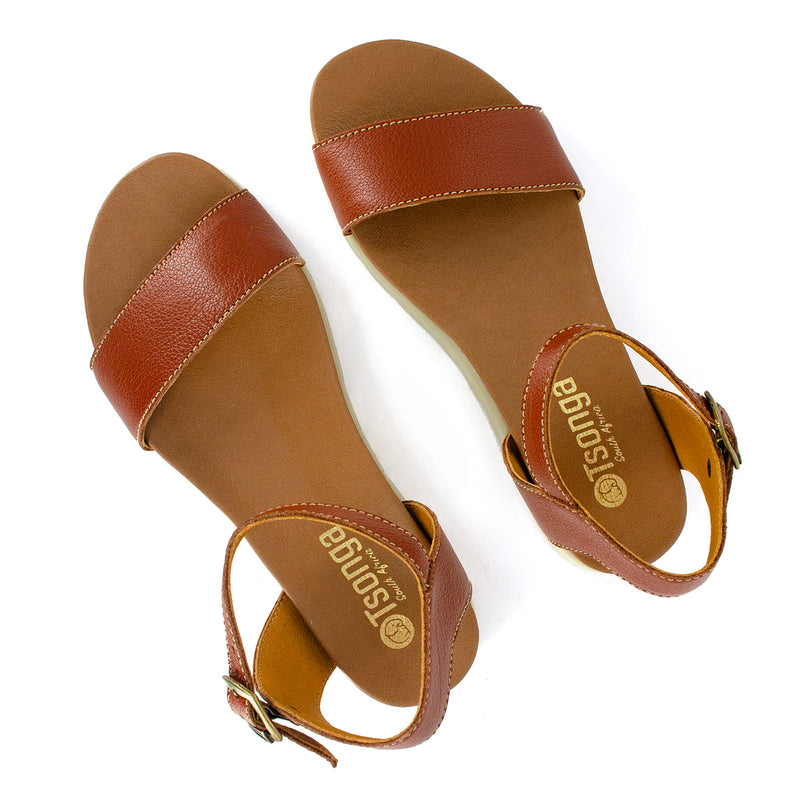 Shebelle : Ladies Leather Sandal in Suede Cayak