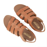 Makueni : Ladies Leather Sandal in Oak Cayak