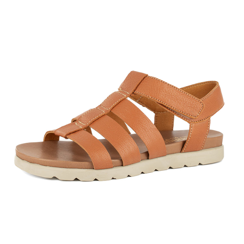 Makueni : Ladies Leather Sandal in Oak Cayak