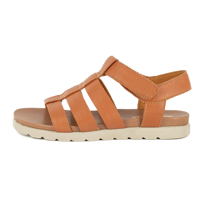 Makueni : Ladies Leather Sandal in Oak Cayak