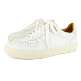 Conakry : Ladies Leather Sneaker in White Cayak