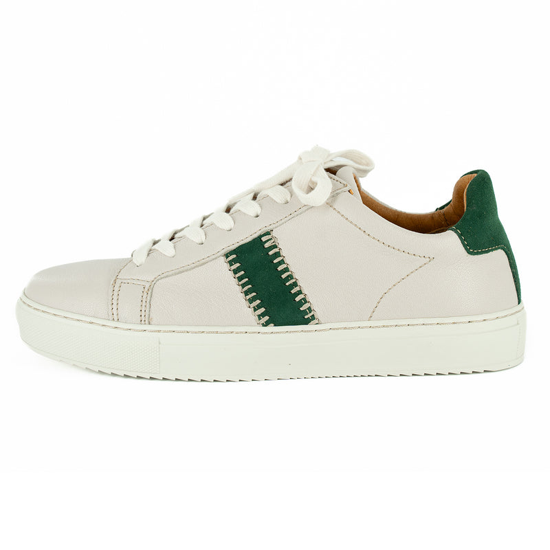 Tripoli : Ladies Leather Sneaker in Cream Cayak Pine Velutto