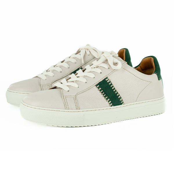 Tripoli : Ladies Leather Sneaker in Cream Cayak Pine Velutto