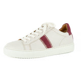 Tripoli : Ladies Leather Sneaker in Cream Cayak Burgandy Velutto