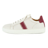 Tripoli : Ladies Leather Sneaker in Cream Cayak Burgandy Velutto