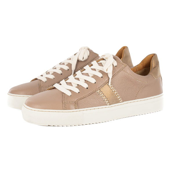 Tripoli : Ladies Leather Sneaker in Timber Cayak & Beige Spirit