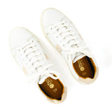 Tripoli : Ladies Leather Sneaker in White & Cream Cayak