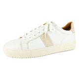 Tripoli : Ladies Leather Sneaker in White & Cream Cayak