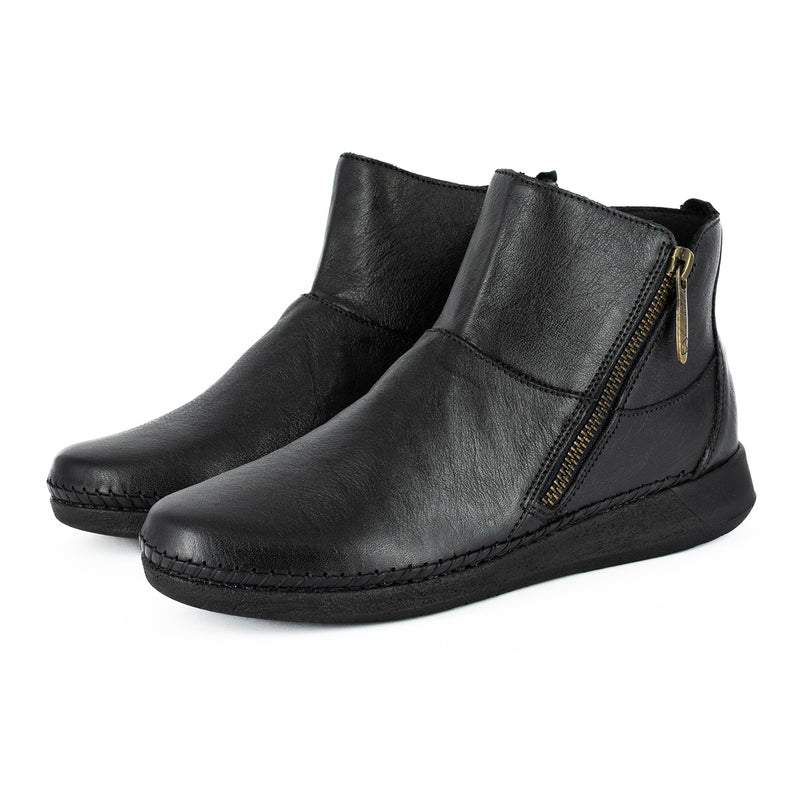 Online Exclusive Outlet Zinder : Ladies Leather Ankle Boot in Black Natan