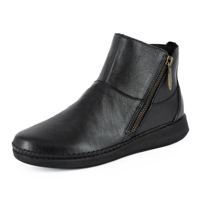 Online Exclusive Outlet Zinder : Ladies Leather Ankle Boot in Black Natan