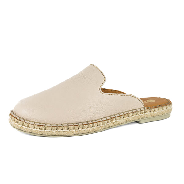 Ukubasa : Ladies Leather Slip-on Espadrille in Cream Cayak