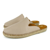 Ukubasa : Ladies Leather Slip-on Espadrille in Cream Cayak