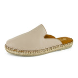 Ukubasa : Ladies Leather Slip-on Espadrille in Cream Cayak