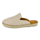 Ukubasa : Ladies Leather Slip-on Espadrille in Cream Cayak