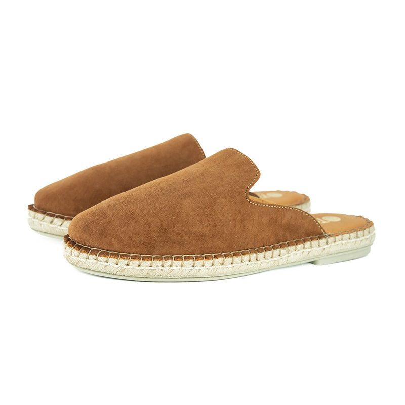 Ukubasa : Ladies Leather Slip-on Espadrille in Donkey Velutto