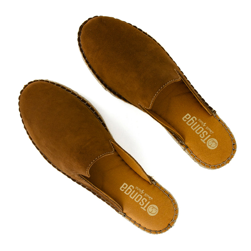 Ukubasa : Ladies Leather Slip-on Espadrille in Donkey Velutto