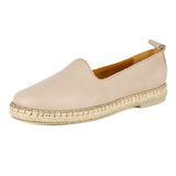 Online Exclusive Outlet Indzima : Ladies Leather Espadrille Shoe in Gravel Vintage