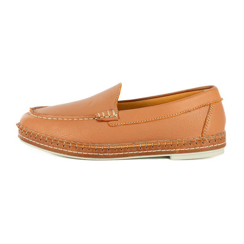 Sheshego : Ladies Leather Espadrille Shoe in Oak Natan