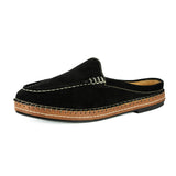 Lebowa : Ladies Leather Mule in Black Velour Suede