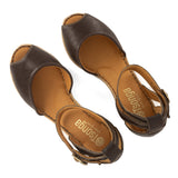 Wanyaza : Ladies Leather High-Heel Wedge Sandal in Coffee Ontario