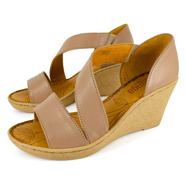 Nompempe : Ladies Leather High-Heel Sandal in Timber Cayak