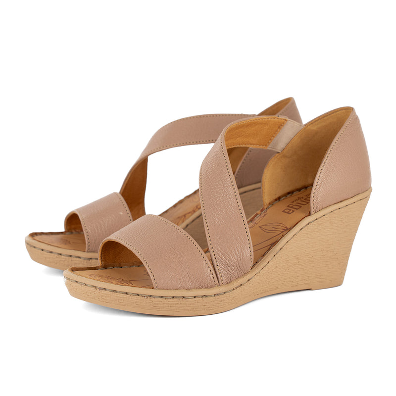 Nompempe : Ladies Leather High-Heel Sandal in Timber Cayak