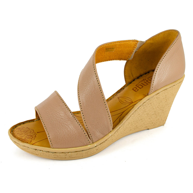 Nompempe : Ladies Leather High-Heel Sandal in Timber Cayak