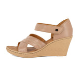 Tangier : Ladies Leather High-Heel Sandal in Timber Cayak