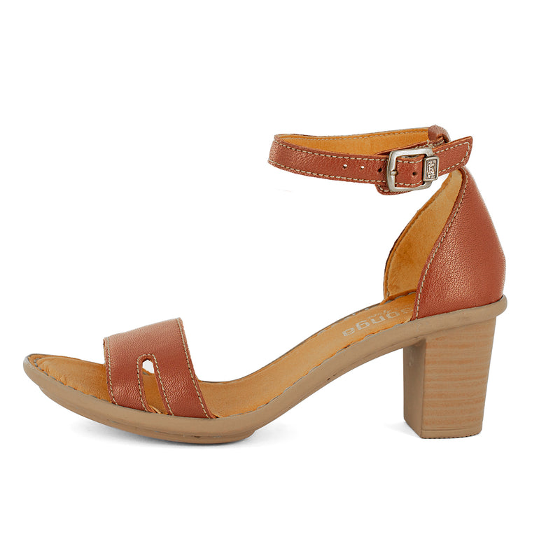 Ghardaia : Ladies High-Heeled Leather Sandal in Suede Cayak