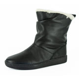 Iholide : Ladies 100% Wool-Lined Leather Short Boot in Black Natan