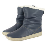 Iholide : Ladies 100% Wool-Lined Leather Short Boot in Denim Natan