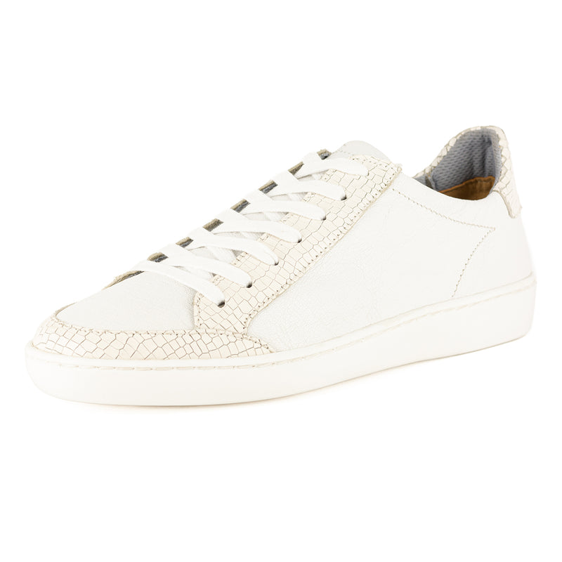 Isahluko : Ladies Leather Sneaker in White Cayak & White Coco Lux