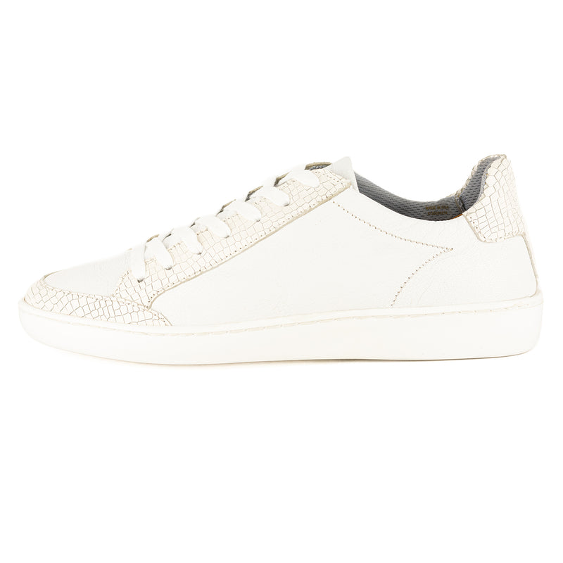 Isahluko : Ladies Leather Sneaker in White Cayak & White Coco Lux