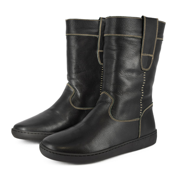 Timani : Ladies 100% Wool-Lined Leather Boot in Black Delta – Tsonga