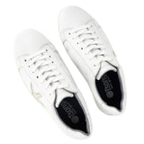 Telani : Ladies Leather Sneaker in White Cayak & Bark Domus