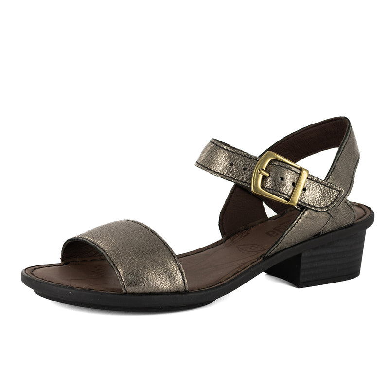 Kangcono : Ladies Leather Sandal in Anthracite Metallic