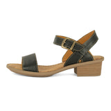 Kangcono : Ladies Leather Sandal in Black Relaxa