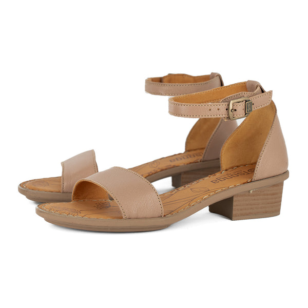 Beira : Ladies Leather Sandal in Timber Cayak