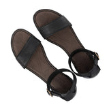 Beira : Ladies Leather Sandal in Black Cayak