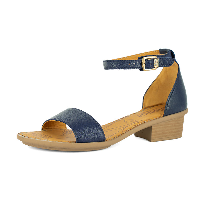 Beira : Ladies Leather Sandal in Marine Cayak