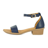 Beira : Ladies Leather Sandal in Marine Cayak