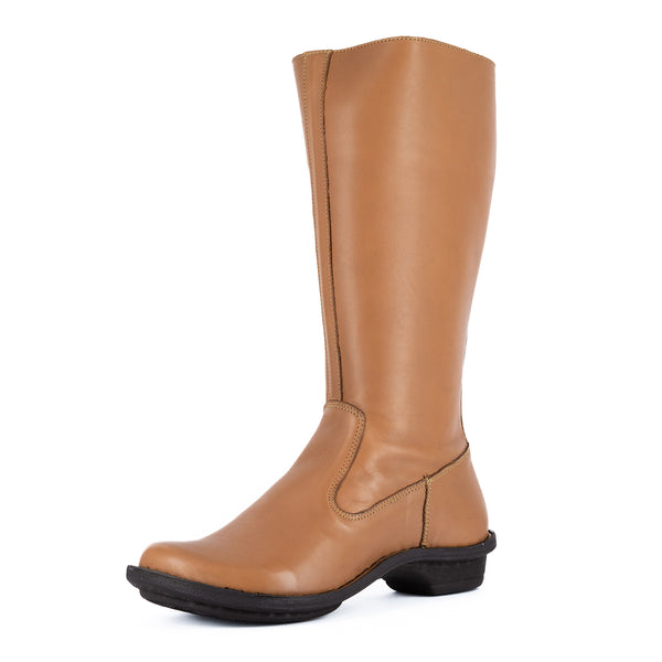 Vutha : Ladies Leather Mid-Calf Boot in Hazel Relaxa 2024